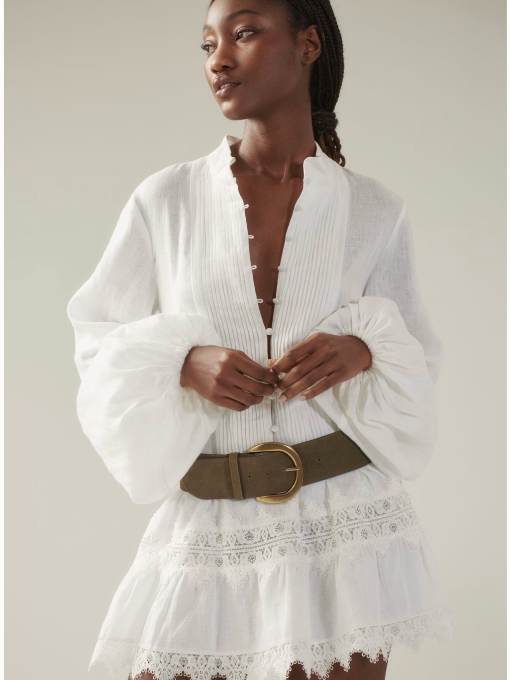 Bardot Antonia White Lace Trim Mini Dress.